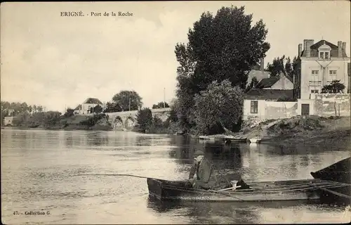 Ak Erigné Maine et Loire, Port de la Roche