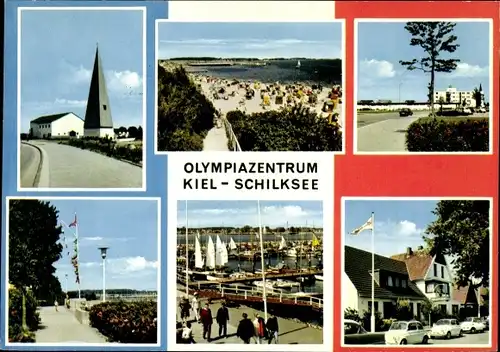Ak Schilksee Kiel in Schleswig Holstein, Olympiazentrum, Hafen, Strand, Dorfpartie