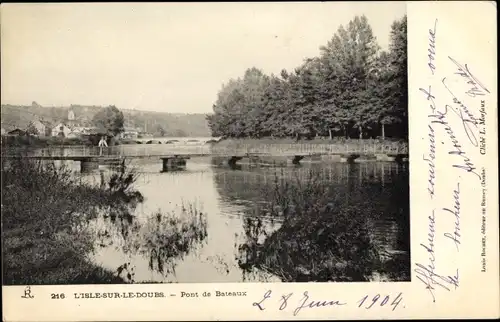 Ak L'Isle sur le Doubs, Pont de Bateaux