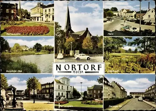 Ak Nortorf in Holstein, Straßenpartien, Geschäfte, Siedlung