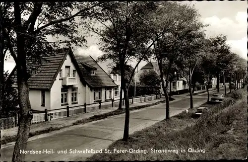 Ak Nordseebad Sankt Peter Ording, Strandweg im Ort