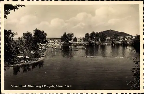 Ak Altenberg im Erzgebirge, Badepartie im Strandbad