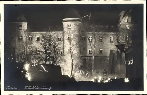 Ak Nossen in Sachsen, Schlossbeleuchtung