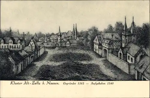 Künstler Ak Alt Zella Nossen in Sachsen, Kloster, gegründet 1162, aufgehoben 1540