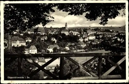 Ak Dippoldiswalde im Erzgebirge, Durchblick zum Ort