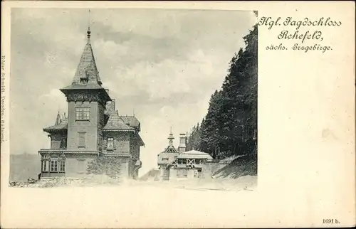 Ak Rehefeld Zaunhaus Altenberg im Erzgebirge, Kgl. Jagdschloss