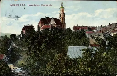 Ak Kamenz Sachsen, Hauptkirche, Herrental