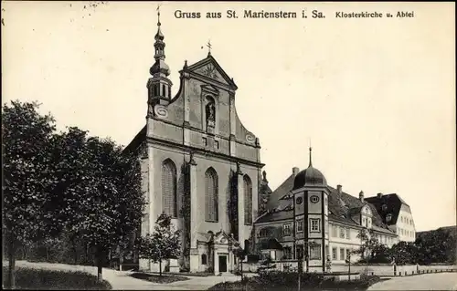 Ak Panschwitz Kuckau Oberlausitz, Kloster St. Marienstern, Klosterkirche und Abtei