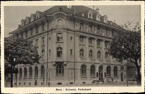 Ak Bern Stadt Schweiz, Blick auf die Volksbank