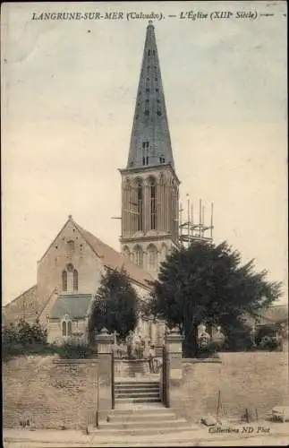 Ak Langrune sur Mer Calvados, L'Eglise