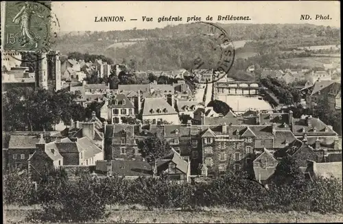 Ak Lannion Côtes d’Armor, Vue generale prise de Brelevenez