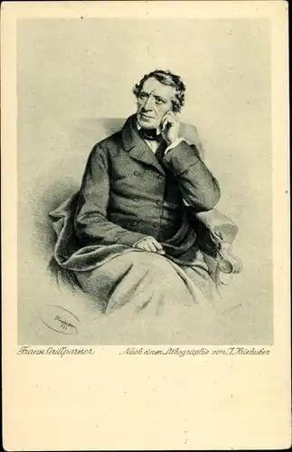 Künstler Ak Kriehuber, J, Franz Grillparzer, Portrait