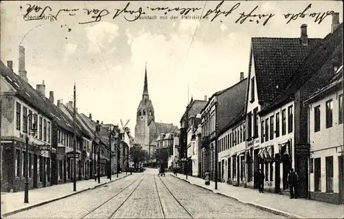 Ak Flensburg in Schleswig Holstein, Neustadt mit Petrikirche