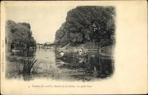 Ak Poissy Yvelines, Bords de la Seine, Le petit bras