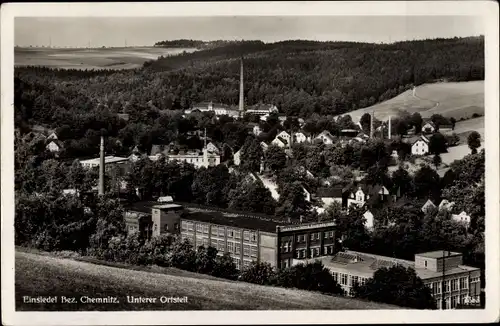 Ak Einsiedel Chemnitz, Panorama unterer Ortsteil
