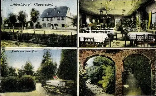 Ak Göppersdorf Burgstädt in Sachsen, Albertsburg, Wintergarten, Parkpartie, Laubengänge
