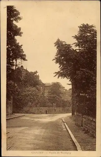 Ak Chagny Saône et Loire, Route de Remigny