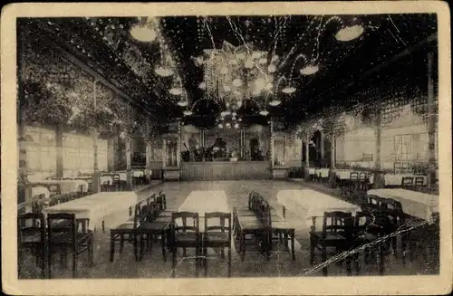 Ak Zwönitz im Erzgebirge Sachsen, Ballhaus Feldschlösschen, Saal
