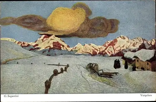 Künstler Ak Segantini, Giovanni, Vergehen, Winterlandschaft