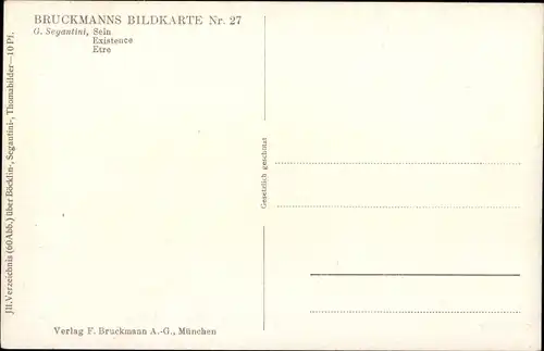 Künstler Ak Segantini, Giovanni, Sein, Bauern am Abend