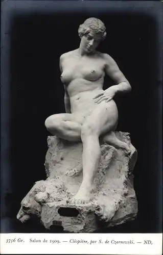 Ak Plastik von S. de Czarnowski, Cleopatre, Salon de 1909