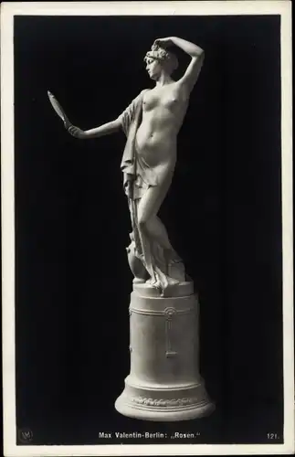 Ak Plastik von Max Valentin, Rosen