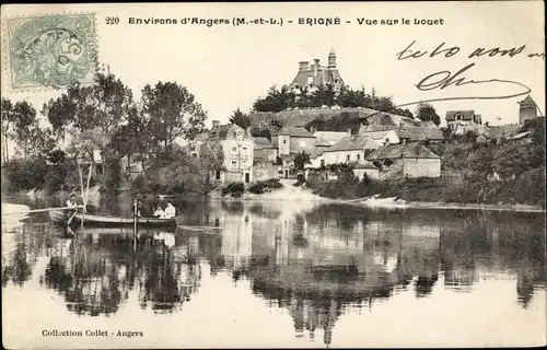 Ak Erigné Maine et Loire, Vue sur le Louet