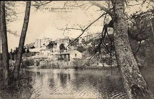 Ak Montrevault Maine et Loire, L'Evre et le Chateau