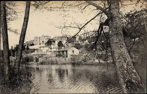 Ak Montrevault Maine et Loire, L'Evre et le Chateau