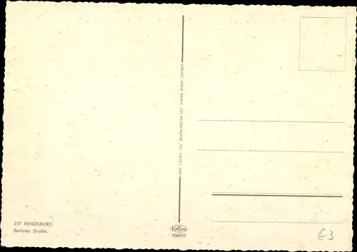Ak Rendsburg in Schleswig Holstein, Berliner Straße