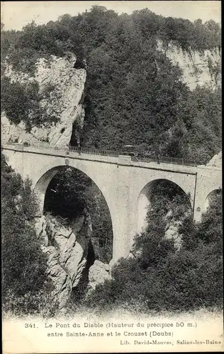 Ak Le Crouzet Doubs, Le Pont du Diable, Sainte Anne