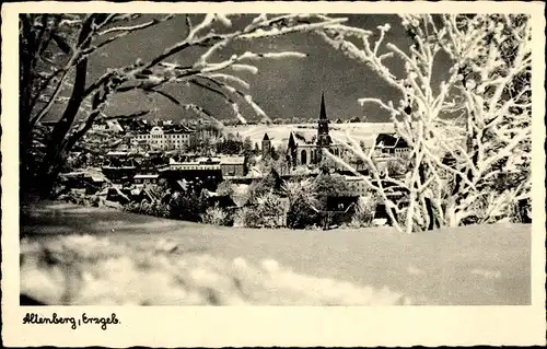 Ak Altenberg im Erzgebirge, Teilansicht im Winter