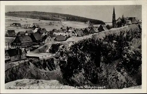 Ak Altenberg im Erzgebirge, Blick über die Pinge zum Raupennest