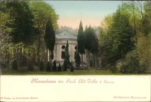 Ak Alt Zella Nossen in Sachsen, Mausoleum im Park