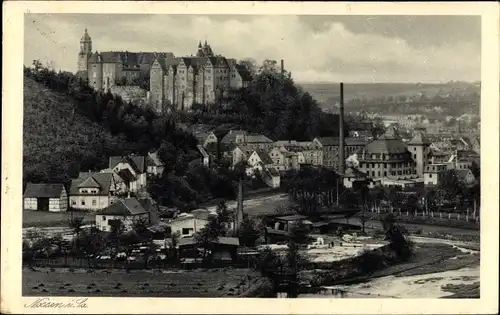 Ak Nossen in Sachsen, Teilansicht mit Schloss