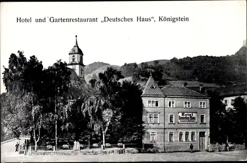 Ak Königstein an der Elbe Sächsische Schweiz, Hotel und Gartenrestaurant Deutsches Haus