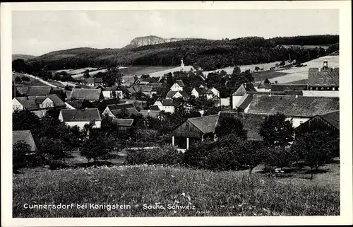 Ak Cunnersdorf Gohrisch in Sachsen, Blick auf den Ort