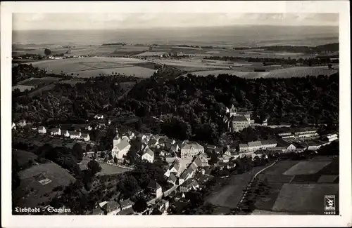 Ak Liebstadt Erzgebirge Sachsen, Blick auf den Ort, Fliegeraufnahme