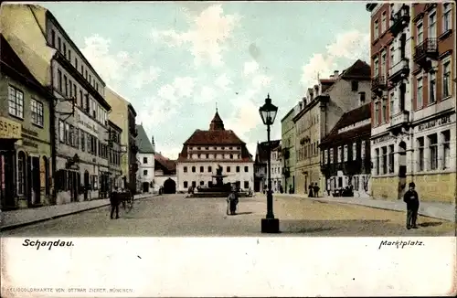 Ak Bad Schandau Sächsische Schweiz, Marktplatz