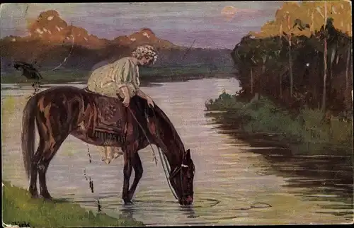 Künstler Ak Mailick, A., Am Wasser
