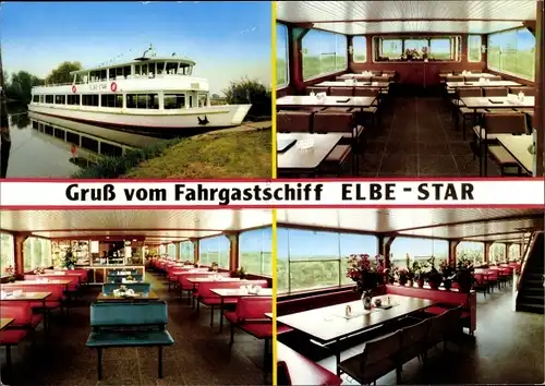 Ak Fahrgastschiff MS Elbe-Star, Salondampfer, Innenansicht