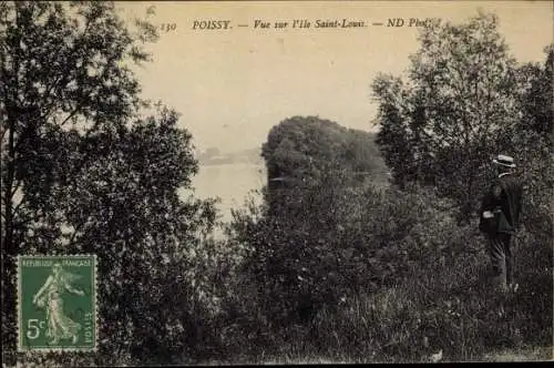 Ak Poissy Yvelines, Vue sur l'Ile Saint louis