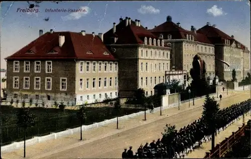 Ak Freiberg in Sachsen, Infanterie Kaserne