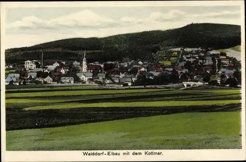 Ak Walddorf Eibau Kottmar in der Oberlausitz, Totalansicht der Ortschaft