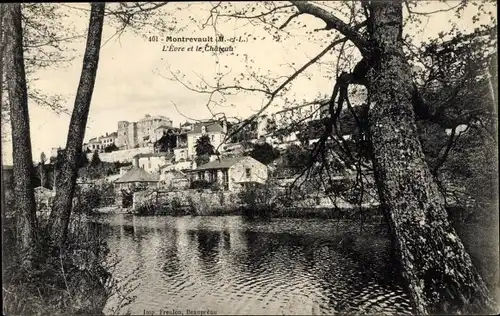 Ak Montrevault Maine et Loire, L'Evre et le Chateau