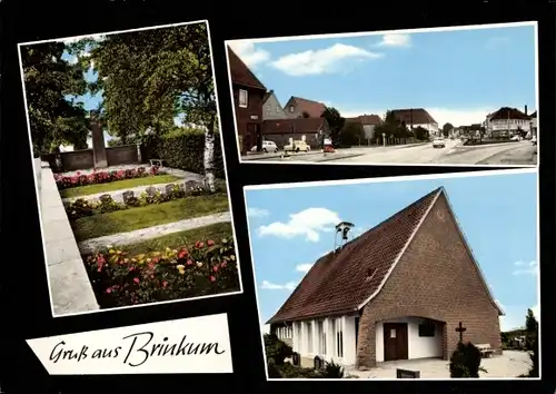 Ak Brinkum bei Bremen Stuhr in Niedersachsen, Ehrenmal, Park, Kreuzung, Kapelle