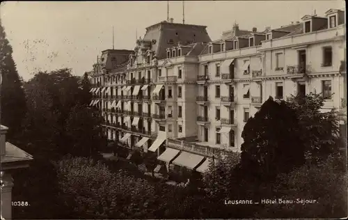 Ak Lausanne Kanton Waadt, Hotel Beau-Sejour, Blick auf die Fassade