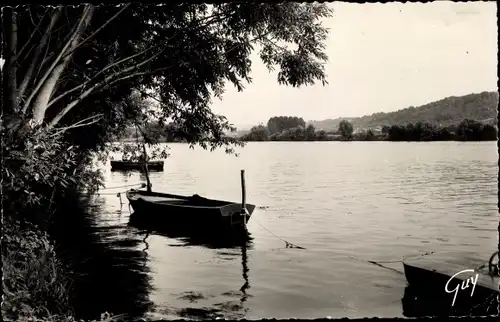 Ak Porcheville Yvelines, Bords de Seine