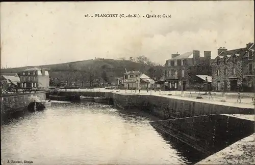 Ak Plancoët Cotes d'Amor, Quais et Gare