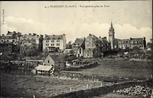 Ak Plancoët Cotes d'Amor, Vue generale prise du Pont